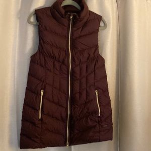 Athleta Down Vest burgundy size small